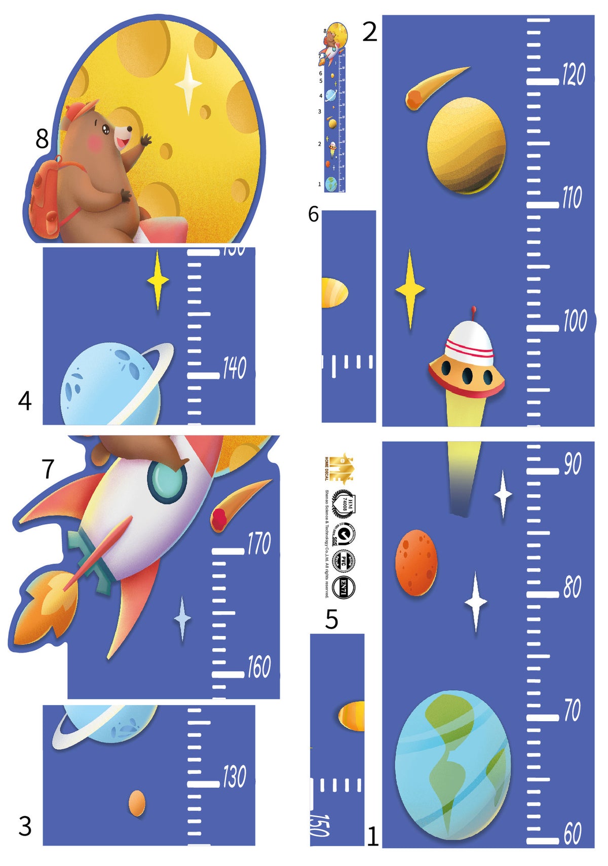 Groeimeter Muurstickers voor Kinderen